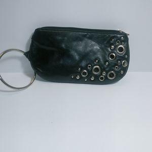 Faux leather clutch